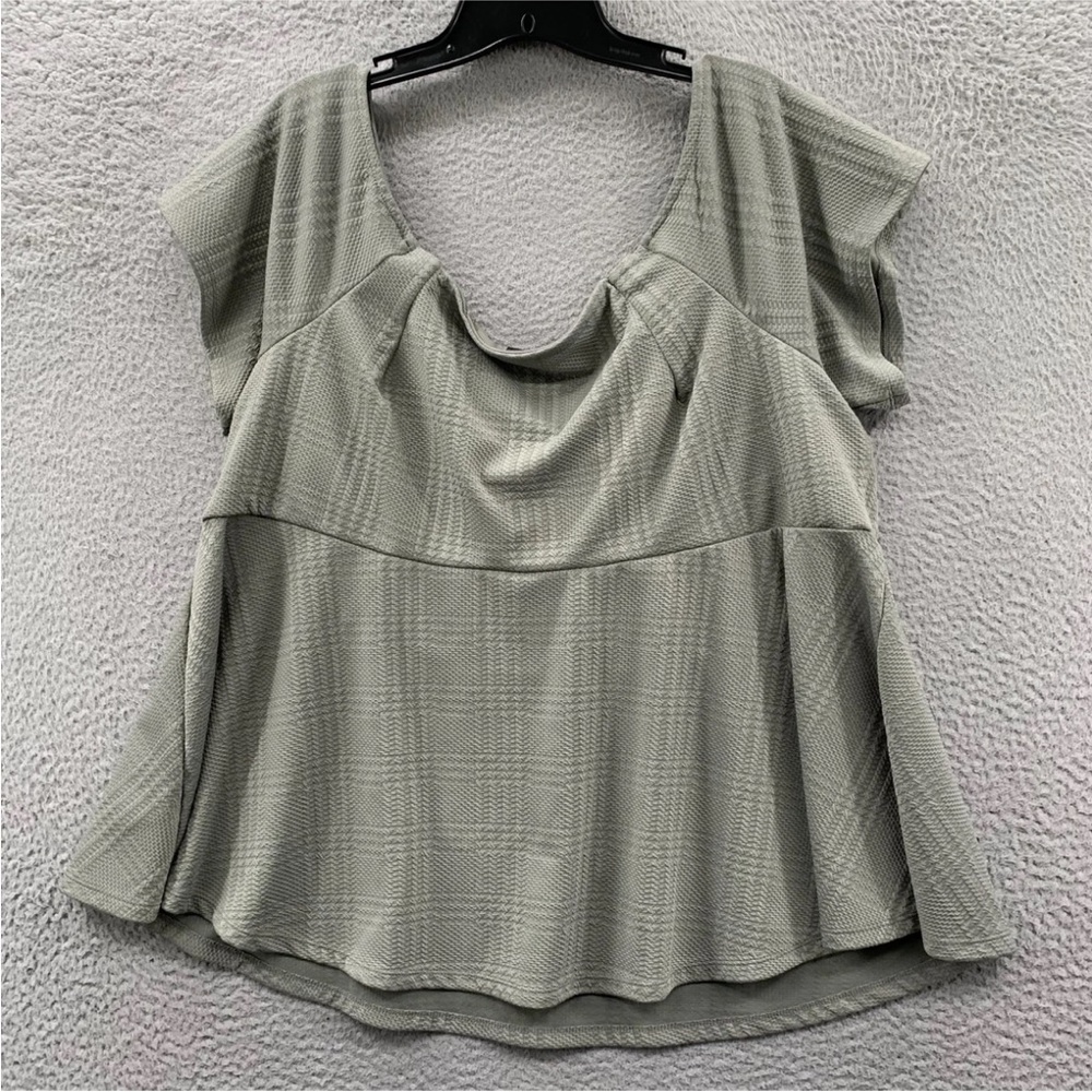 Torrid Light Gray Plaid Blouse